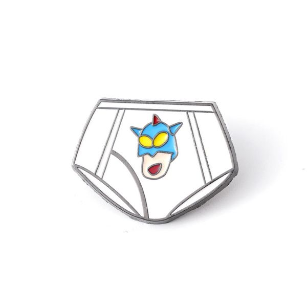 

spoof creative gift crayon xiaoxin superman underpants japanese animation tongren cartoon decorative badge brooch, Blue