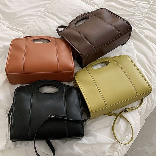 

women brown crossbody bags high capacity shoulder bags office lady handbags and purses luxury brand designer shopper bag