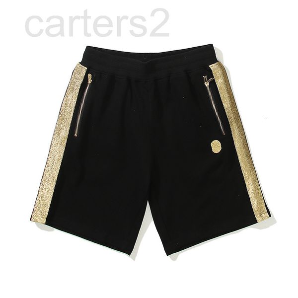 

men's tracksuits designer chaopai ape head gold thread embroidery label webbing short sleeve men's casual pants fnt1, Gray