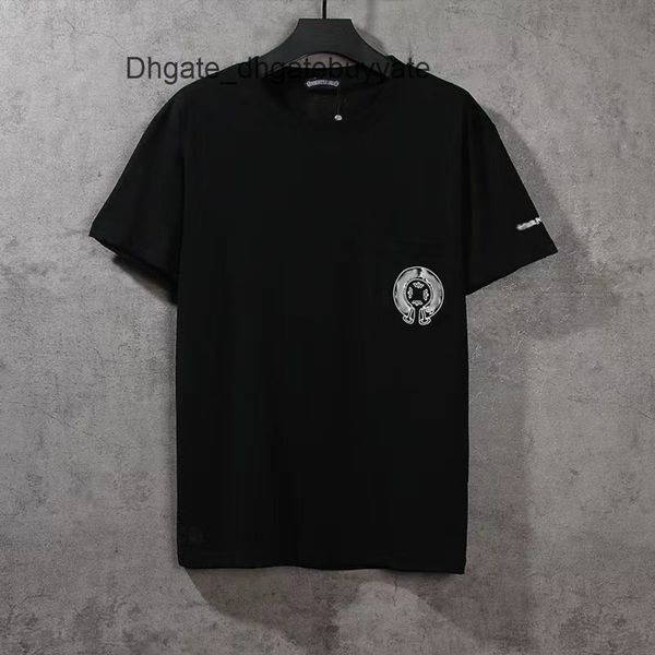 

brand mens luxury t shirts fashion ch men tees horseshoe cross designer tshirts summer classic man hip hop sweater sanskrit letter t-shirt, White;black