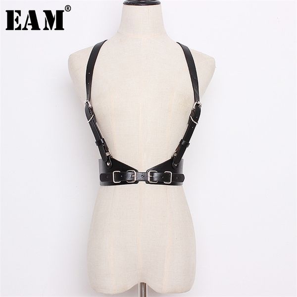 

[eam] spring summer women solid color fashion hit colors pin buckle pu leather strap long belt ld0103 220428, Black;brown