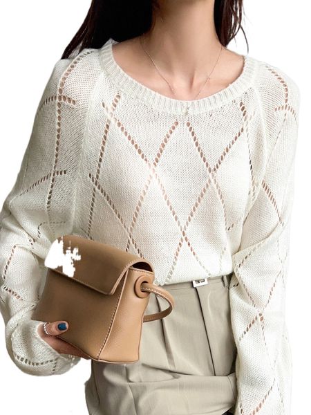 

dazy pointelle knit raglan sleeve sweater v8nn#, White;black