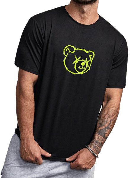 

men cartoon graphic tee 34r2#, White;black
