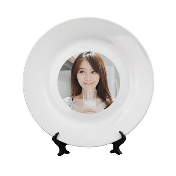 

8inch sublimation ceramic plates round thermal transfer coating blank dinnerware dhl