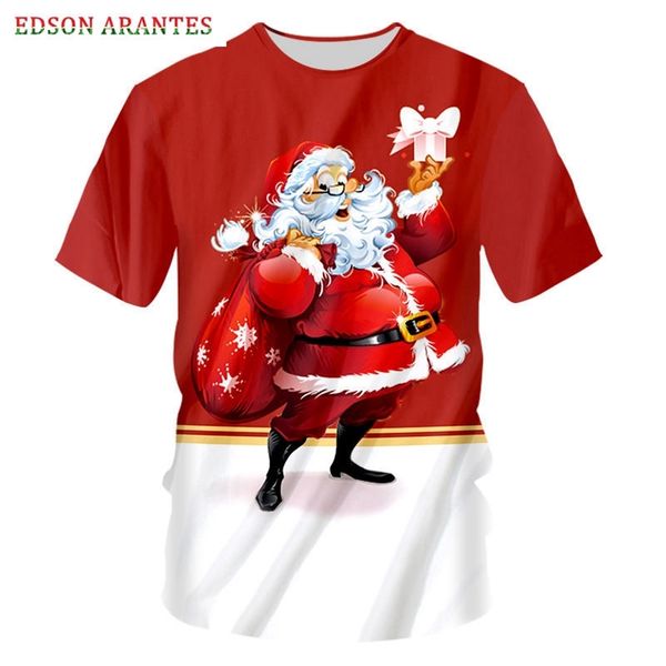 

custom s-7xl novelty christmas t-shirts men women 3d santa claus funny print t-shirt summer casual xmas dad mum gift 220619, White;black