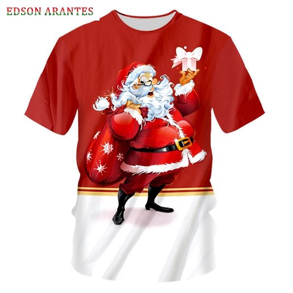 Benutzerdefinierte S-7XL Neuheit Weihnachten T-shirts Männer Frauen 3d Santa Claus Lustige Print T-shirt Unisex Sommer Casual Tops Weihnachten Papa mama Geschenk 220619