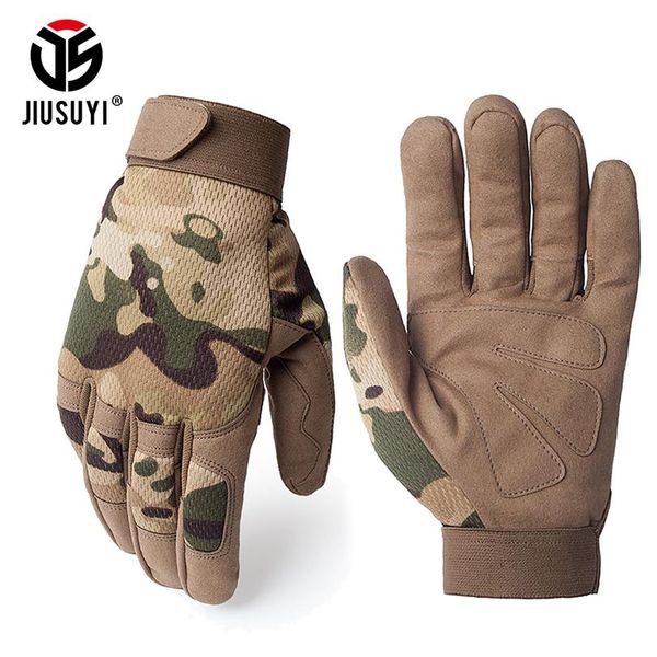 

multicam tactical gloves antiskid army military bicycle airsoft motocycel shoot paintball work gear camo full finger gloves men lj3097, Blue;gray