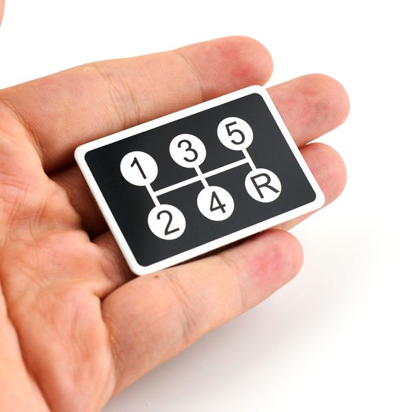 

aluminum car sticker shift gear indicator plate 5 6 speed gear panel badge emblem for decoration