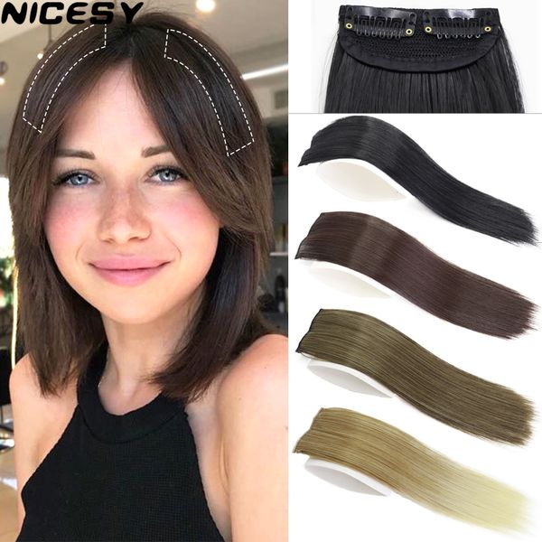

costume accessories synthetic hair pads invisible seamless clip in hair extension hair piece lining of natural side cover hairpiec, Silver