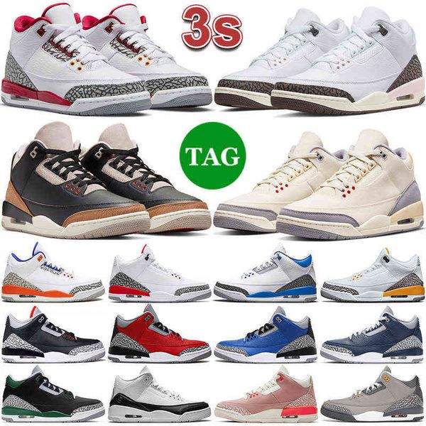 

3 3s basketball shoes men women neapolitan desert elephant cardinal red muslin kumquat laser ge unc black cement mens trainers outdoor