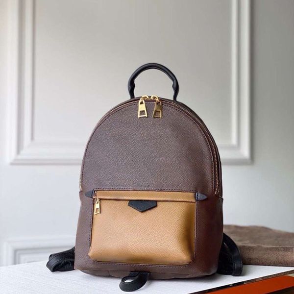 10A зеркало качество Palm Springs PM School Bag M44871 Подлинная кожаная женщина рюкзак модные роскоши на плечах с коробкой L119