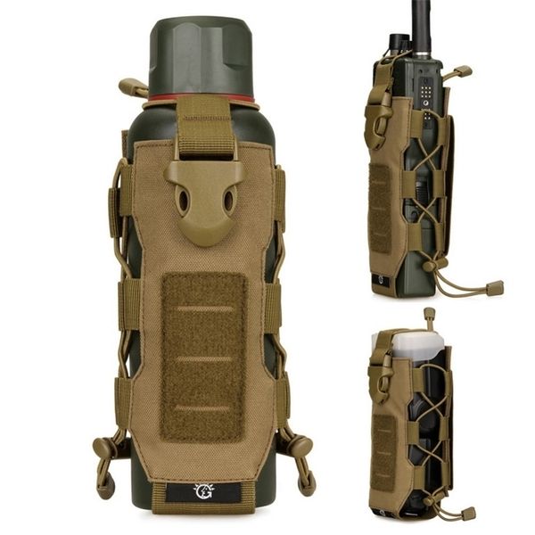 

outdoor tactical molle water bottle nylon pouch 0.3l0.8l canteen cover holster travel kettle bag with molle system 220607