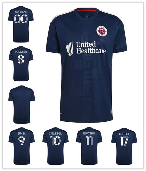 

2022 2023 newe revolution soccer jerseys buksa bou bunbury home away 22 23 carles gil football shirt, Black;yellow