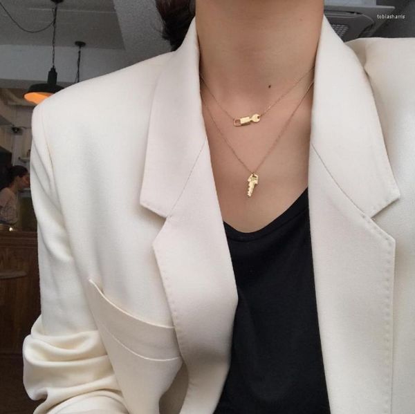 Colares de pingentes de colar chave de travamento para mulheres meninas 2022 moda chocker por atacado beleza pescoço judeu queda de preço
