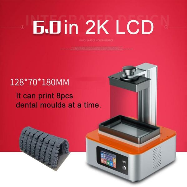 Yazıcılar 6.0 inç 2K LCD 3D Yazıcı WiFi Versiyon Balmumu / Döküm / UV Reçine 6 inç hafif kürleme DLP Diş Takıları Stoklarda