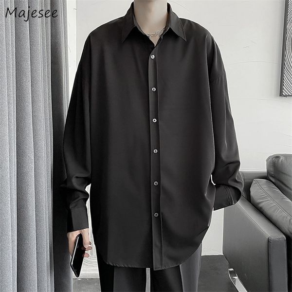 

summer solid shirt men long sleeve business white shirts man luxury breathable masculina clothes classic button 220720, White;black