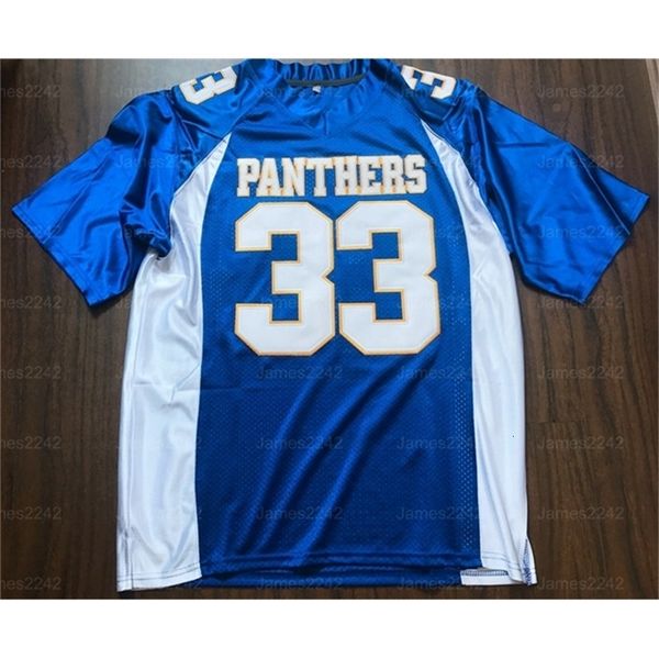 Nikivip Tim Riggins # 33 Friday Night Lights Paanthers Movie Uomo Maglia da calcio All Stitched Blue S-3XL Vintage di alta qualità