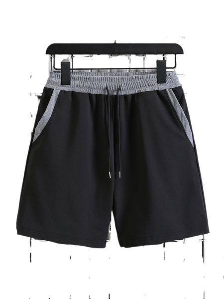

men colorblock drawstring waist shorts x1oc#, White;black
