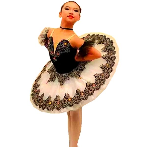 

professional ballet skirt female black and white performance costume swan lake gauze tutu stage costume 220808, Blue