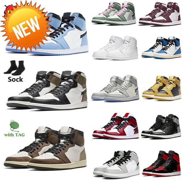 

boots jumpman 1s basketball shoes dark mocha university red unc light smok, Black