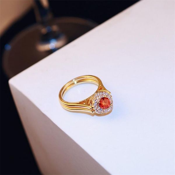 Stilvolles Roségold, drehbar mit flexiblem, drehbarem, doppelseitigem Micro-Set-Zirkon für Damen, doppelseitiger Ring der Königin