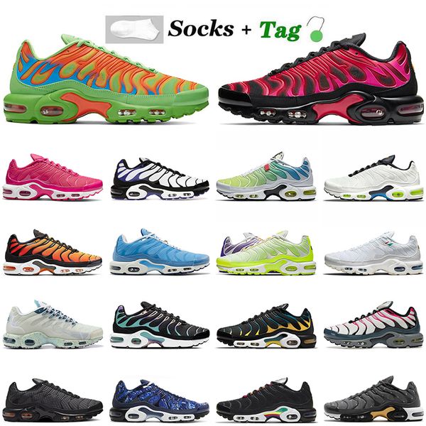 

wholesale plus tn running shoes club men sneakers terrascape sunset triple black white hyper psychic university blue pink fade sports women, White;red