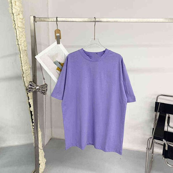 

designere embroidery taro purple t-shirt fashion commuting trend versatile 070705, Black