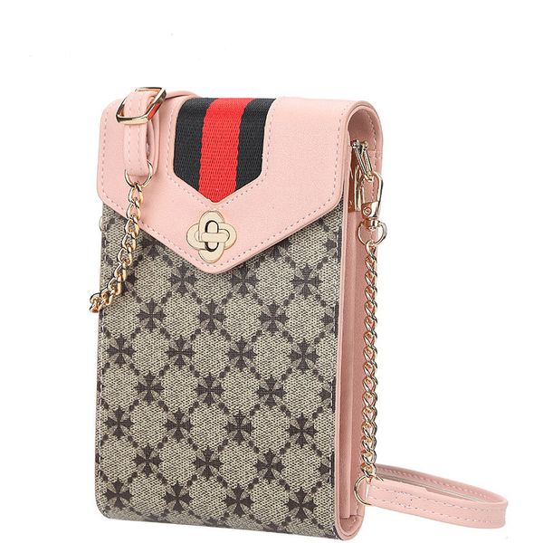 

korean print large capacity crossbody bag fashion shoulder bag long wallet 2022, Black;red