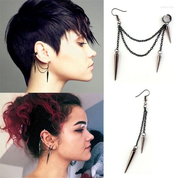 Clip-on Vite posteriore Coppia Fashion Ciondola lunga nappa Rock Hip Hop Drop Ear Stud Rivetto Clip Orecchini punkClip-on Odet22