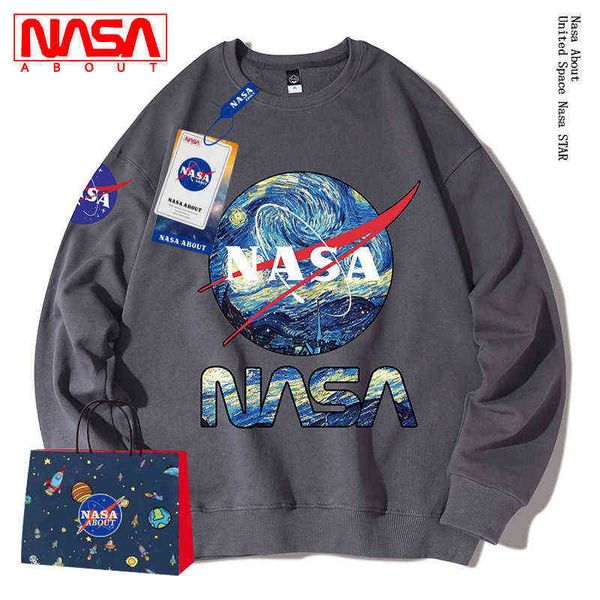 

hoodies sweatshirts designer hoodie nasa branded new spring and autumn round neck cotton sweater for men loose comfortabl casual men, Black