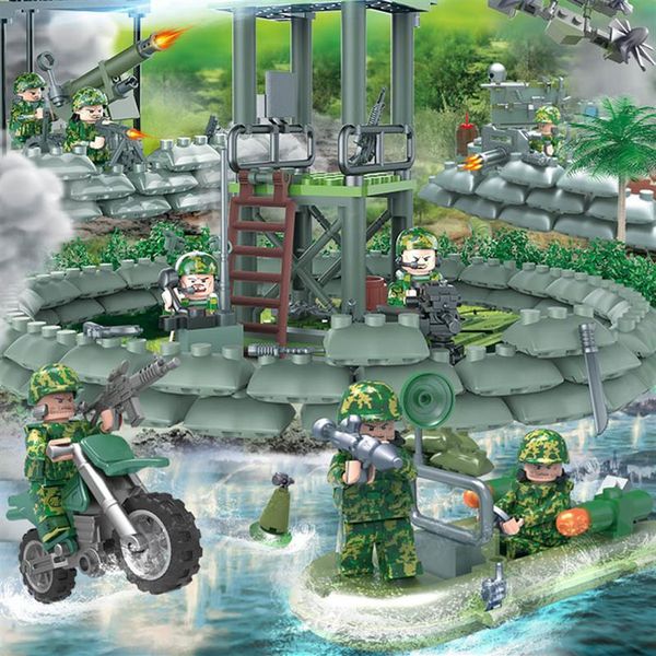 

camouflage army minifig mini toy figure armed troop jungle commandos amphib203j
