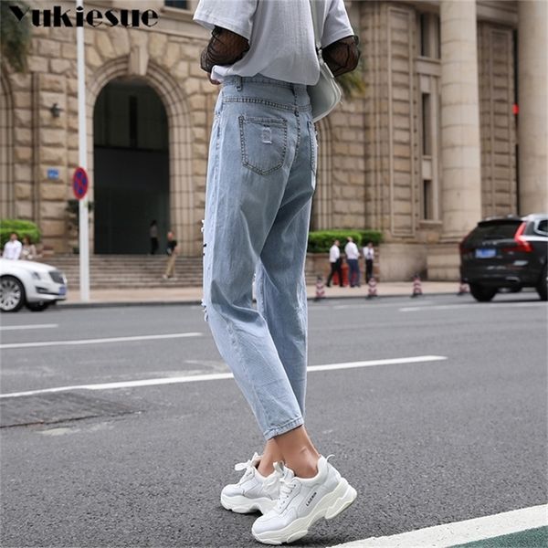 

high waisted push up mom jeans woman jeans for women ripped woman boyfriend loose casual women s jeans plus size blue 210412