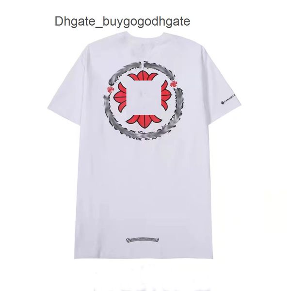 

mens luxury designer t shirts ch brand fashion men sanskrit letter t-shirt horseshoe cross tshirts man hip hop sweater summer loose women cl, White;black