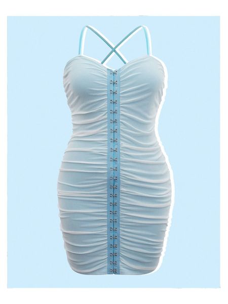 

plus hook and eye criss cross dress 55fz#, Black