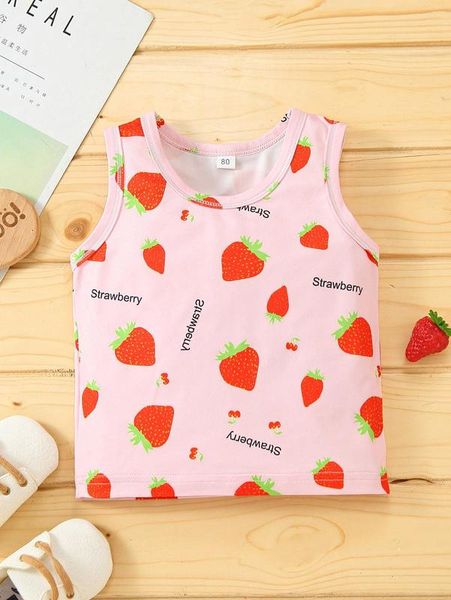 

toddler girls allover strawberry print tank she she, Blue