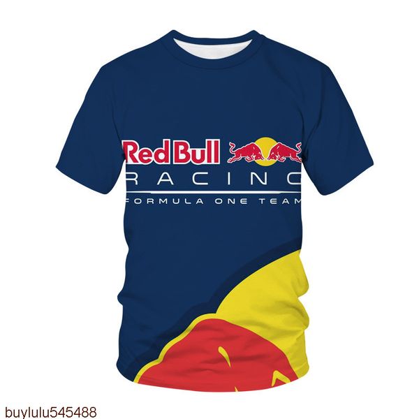 

2022 new f1 cars formula one short sleeve t shirts summer men 3d printed red clothing fashion sportswear oversized loose bull clothes casual, White;black