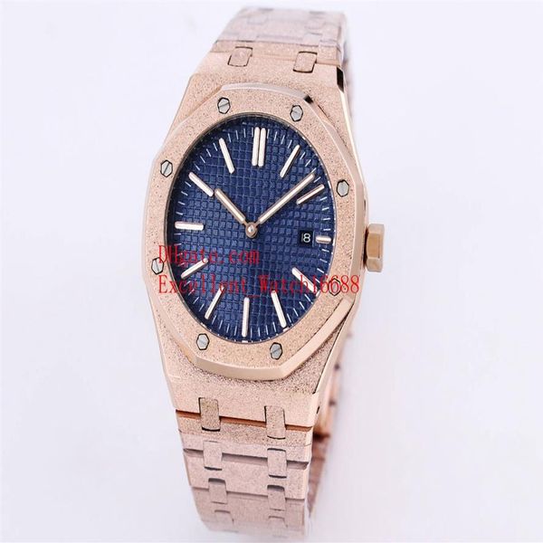

10 colors k8 factory wristwatches 41 mm 15202 18k rose gold frosted shell asia 2813 movement automatic mens watch watches352p, Slivery;brown