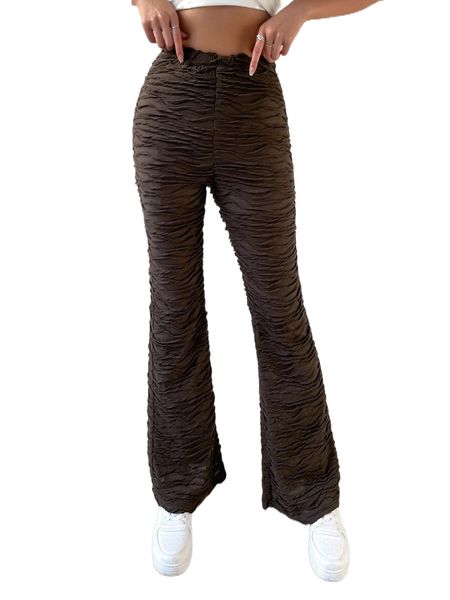 

textured flare leg pants y4ui#, Black;white