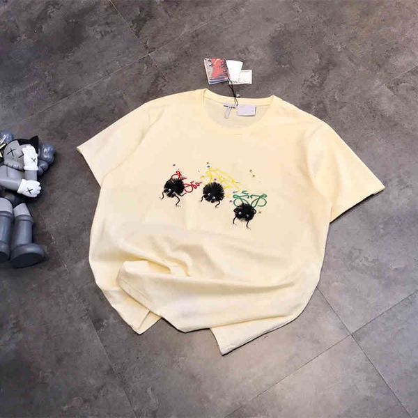 

loe 2022 summer new briquette chihiro t-shirt men's and women's short sleeves, White