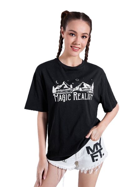 

x rachelmanzano graphic print drop shoulder tee 29xs#, White