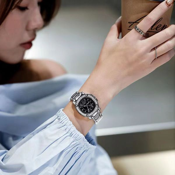 

luxury female womens watchs designer waterproof korean style simple retro light niche trend temperament ladies stainless steel strap student, Slivery;golden