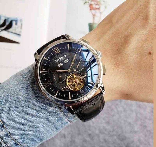

work all watches brand sub-dials fashion men movement watch moon phase daydate mechanical automatic wristwatche for mens gift rejolesupz, Slivery;brown