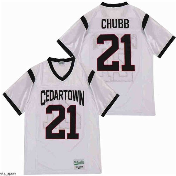 

c202 men 21 nick high school football jersey team away white pure cotton embroidery and stitched breathable as, Black