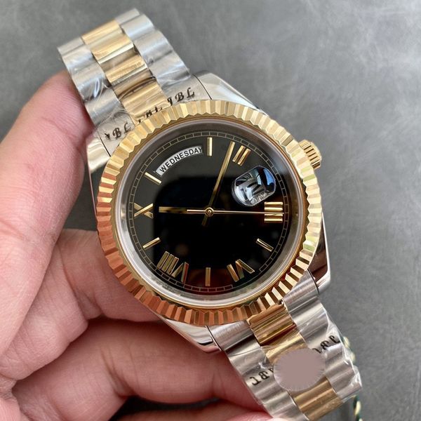 Часы для мужчин 40-миллиметровые наручные часы18K Rose Gold Original Clasp Mens Watch Day Day Brown Face Президент 116-719 Автоматические часы Montre de Luxe