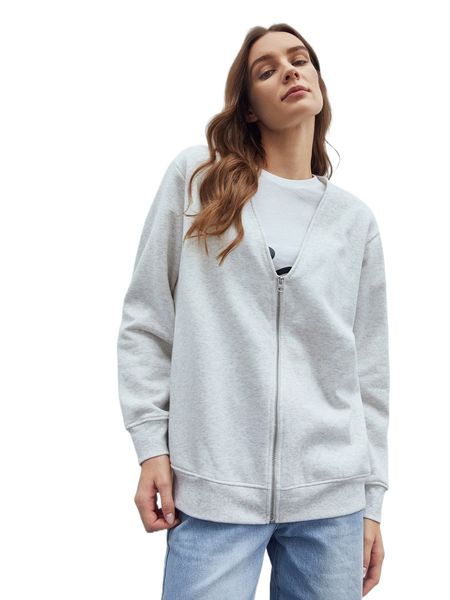 

motf eco recycled polyester cotton v-neck sweatshirt 15br#, Black