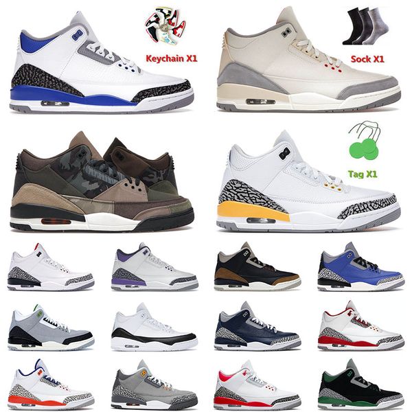 

2022 arrival mens basketball shoes 3 3s iii og jumpman muslin patchwork laser orange pine green desert elephant dark iris men women sneakers