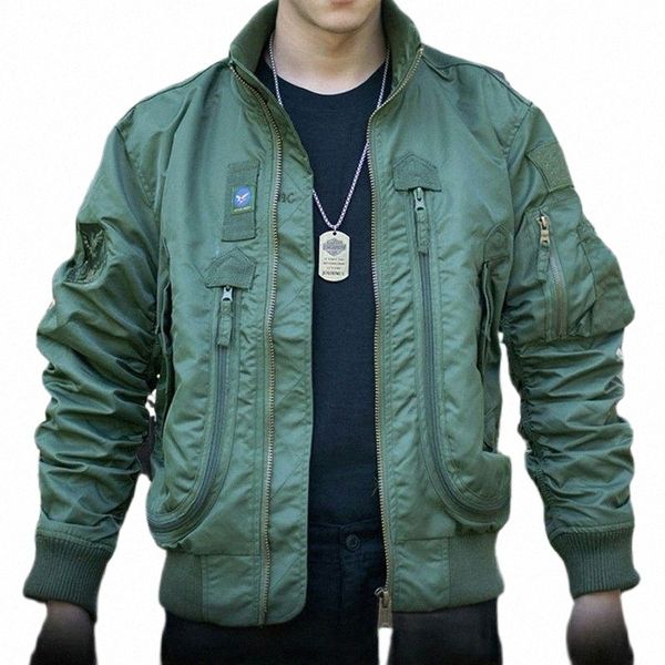 

men's jackets flight suit jacket tactical windbreaker army green f7je#, Black;brown