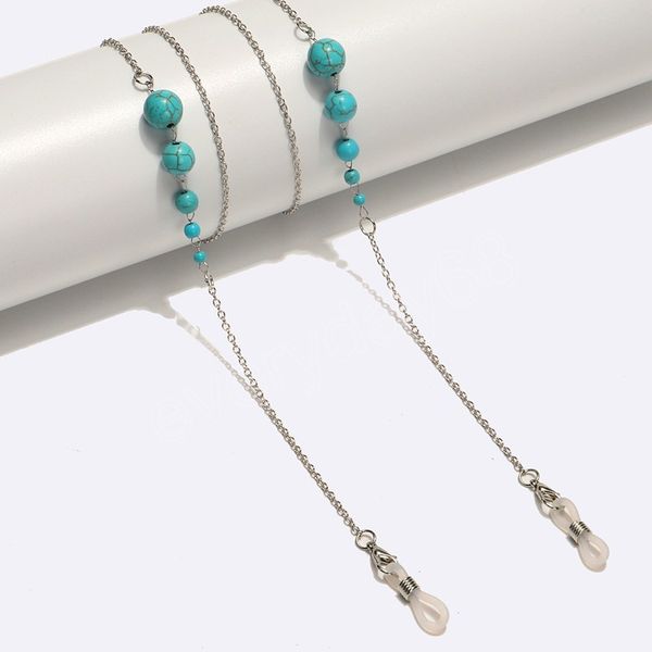 

blue stone beads eyeglasses chains metal chain for fashion women jewelry glasses chain necklaces