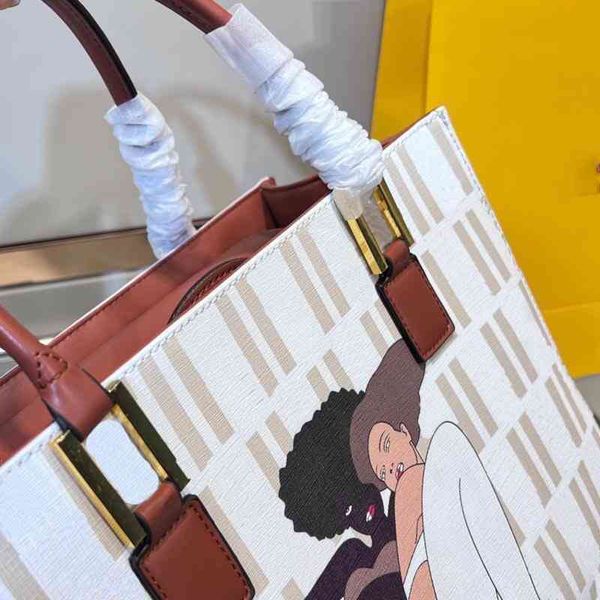 

tote designer handbag women letter print luxury shoulder bags leather crossbody female painted shopping bucket 220125406