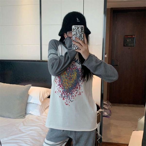 

71% off 2022 summer new trendy men's and clothing love early autumn korean loose sweater blouse women's jacket thin outer, White